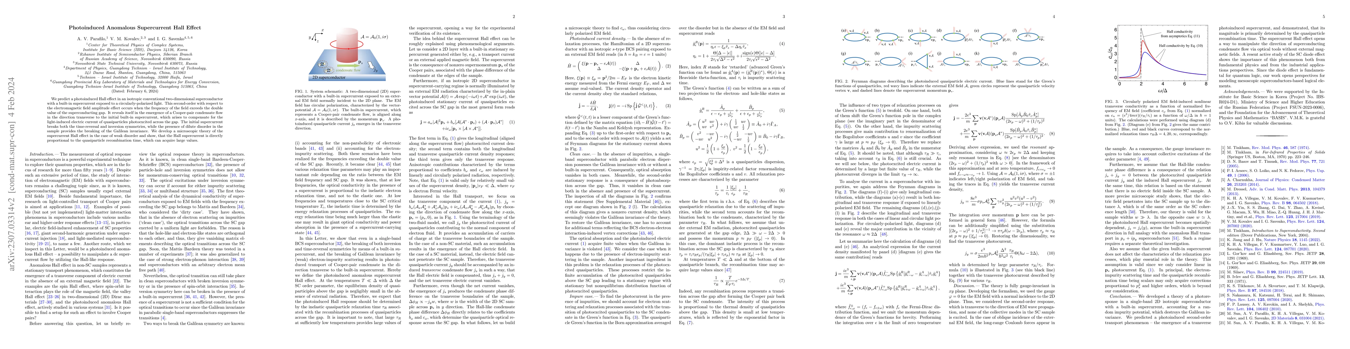 Thumbnail for Photoinduced Anomalous Supercurrent Hall Effect