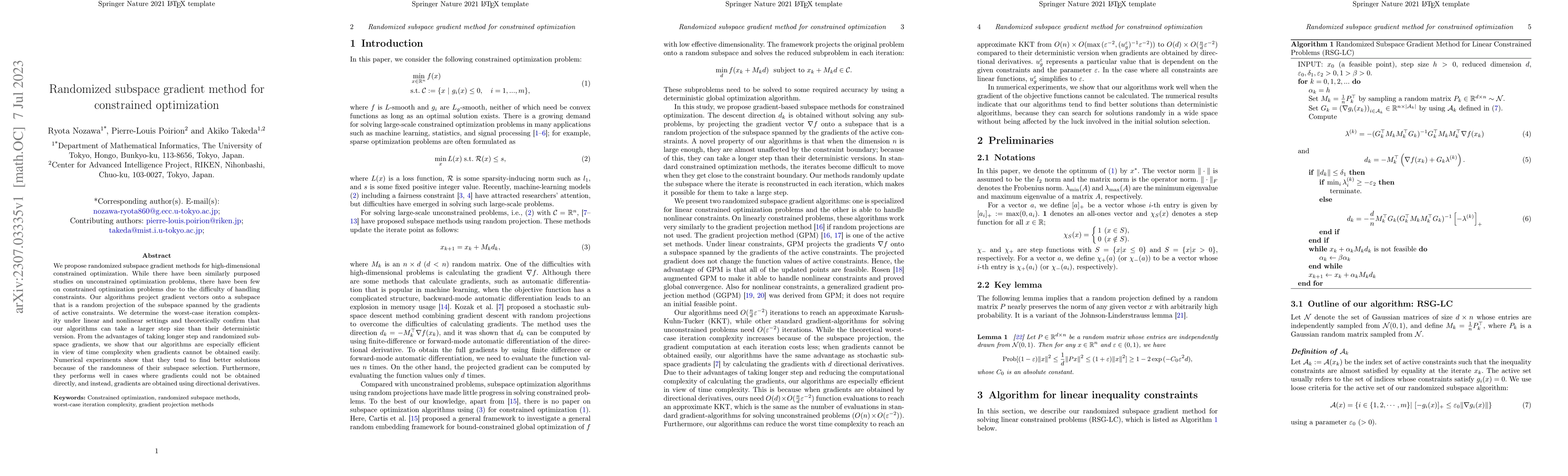 Thumbnail for Randomized subspace gradient method for constrained optimization