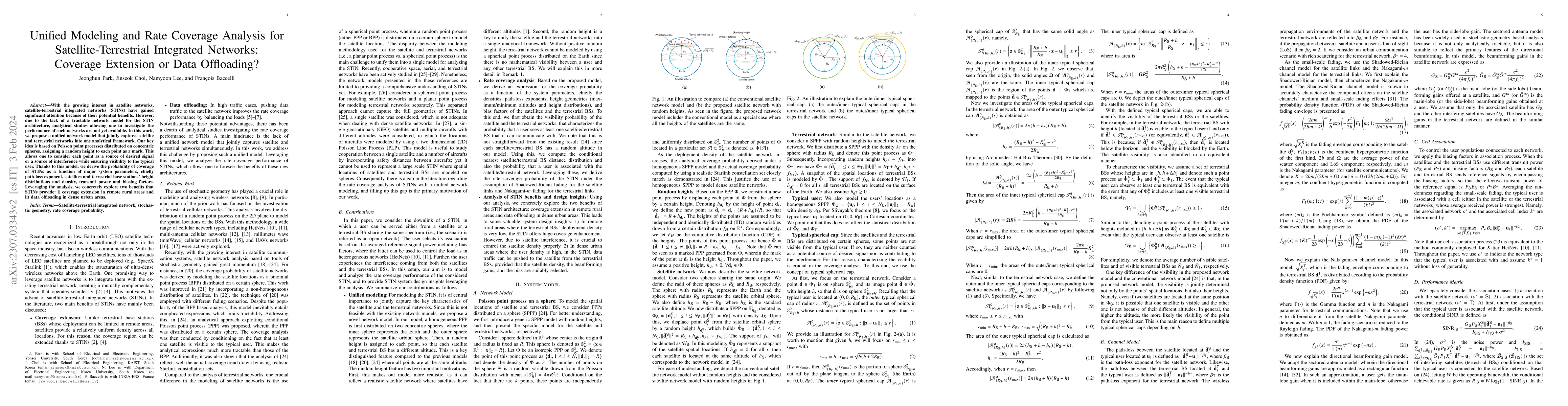 Thumbnail for Unified Modeling and Rate Coverage Analysis for Satellite-Terrestrial
  Integrated Networks: Coverage Extension or Data Offloading?