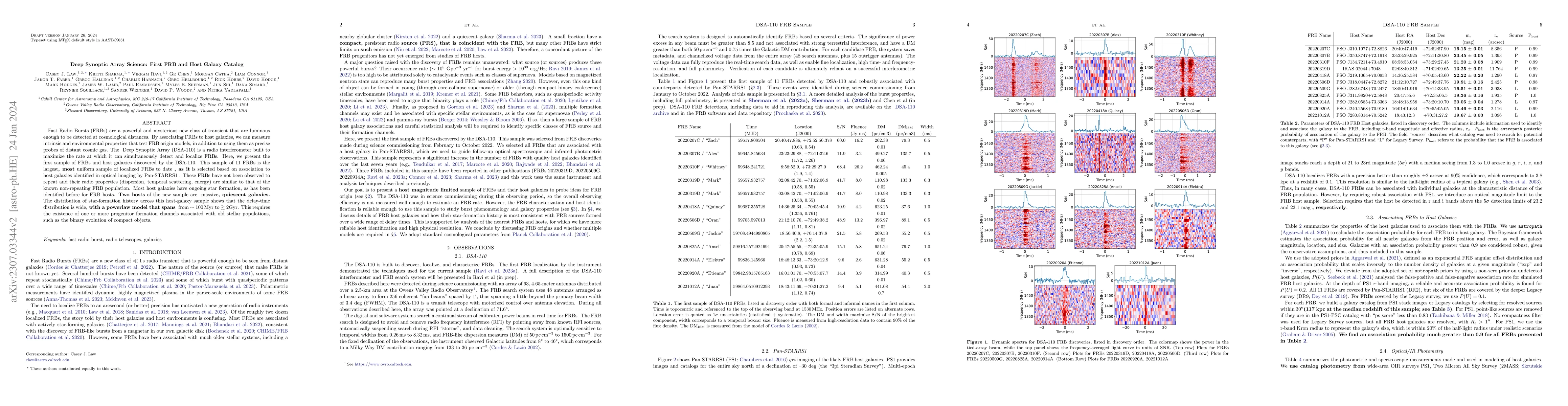 Thumbnail for Deep Synoptic Array Science: First FRB and Host Galaxy Catalog