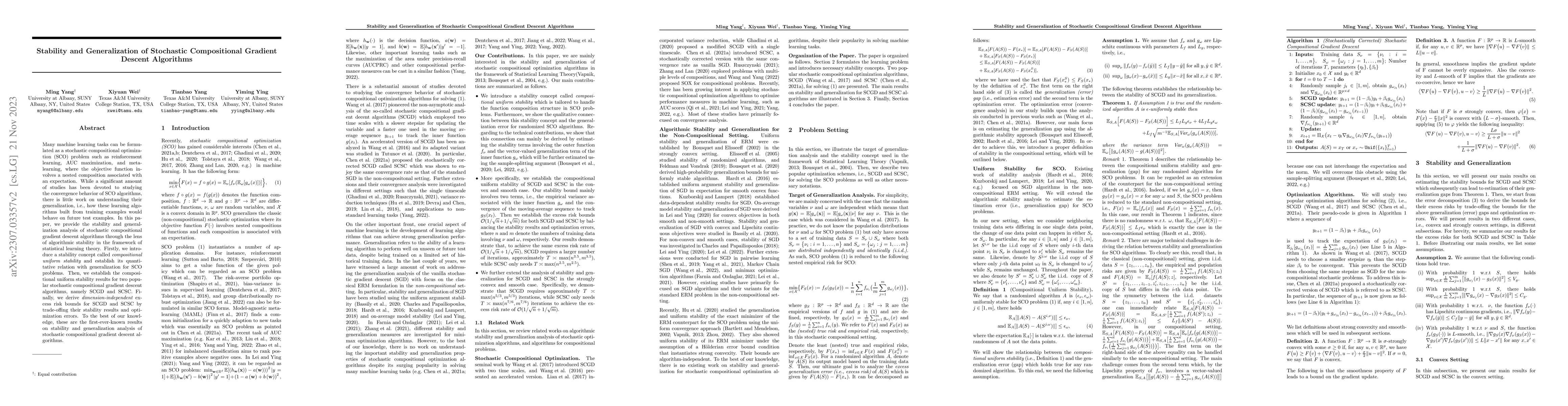 Thumbnail for Stability and Generalization of Stochastic Compositional Gradient
  Descent Algorithms