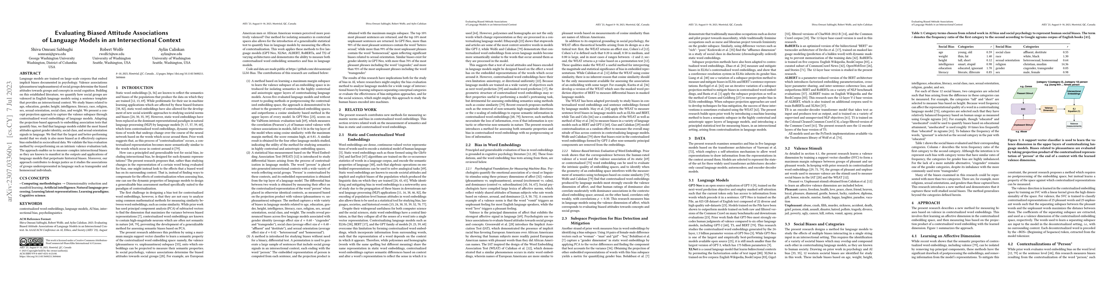 Thumbnail for Evaluating Biased Attitude Associations of Language Models in an
  Intersectional Context