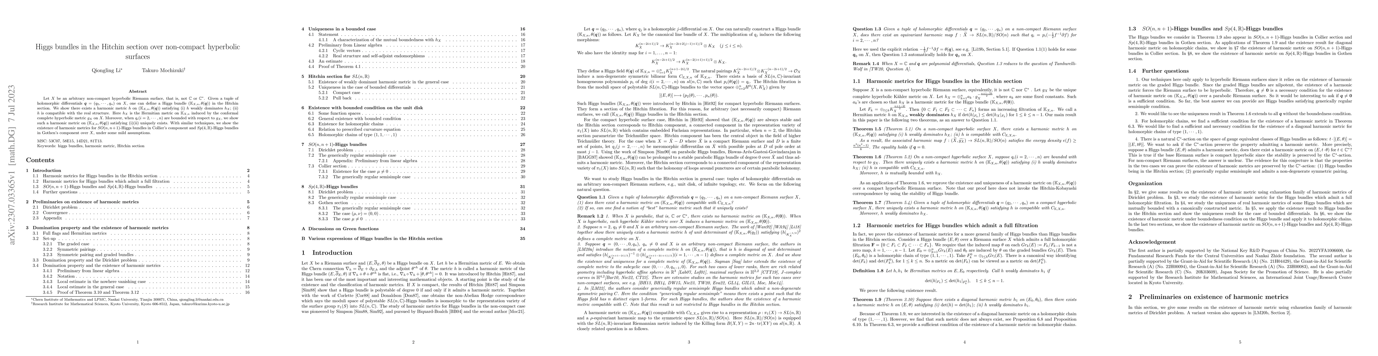 Thumbnail for Higgs bundles in the Hitchin section over non-compact hyperbolic
  surfaces