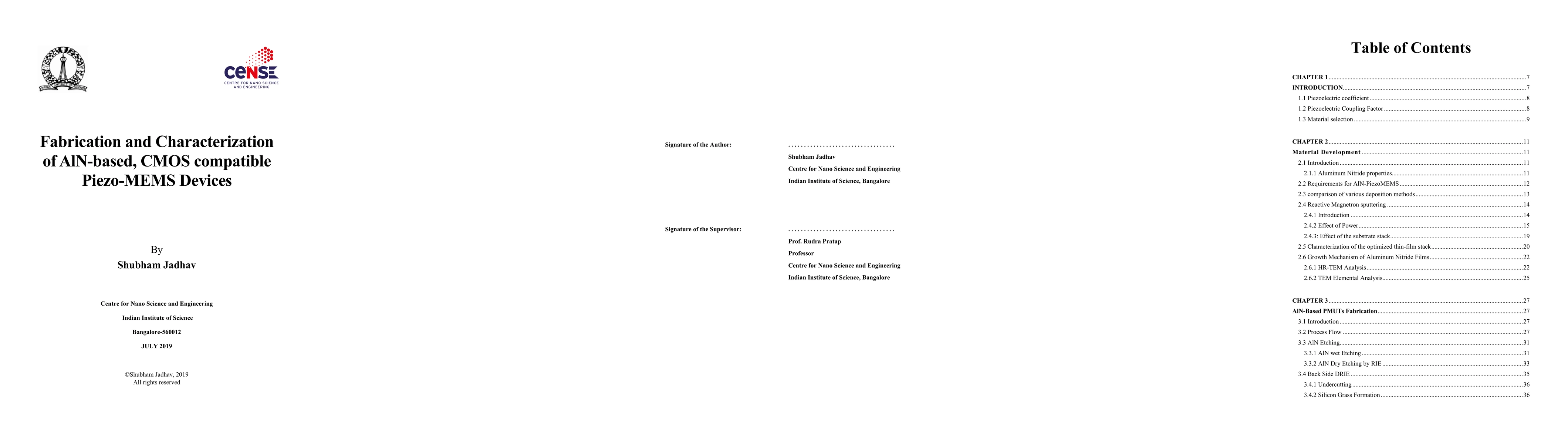 Thumbnail for Fabrication and Characterization of AlN-based, CMOS compatible
  Piezo-MEMS Devices