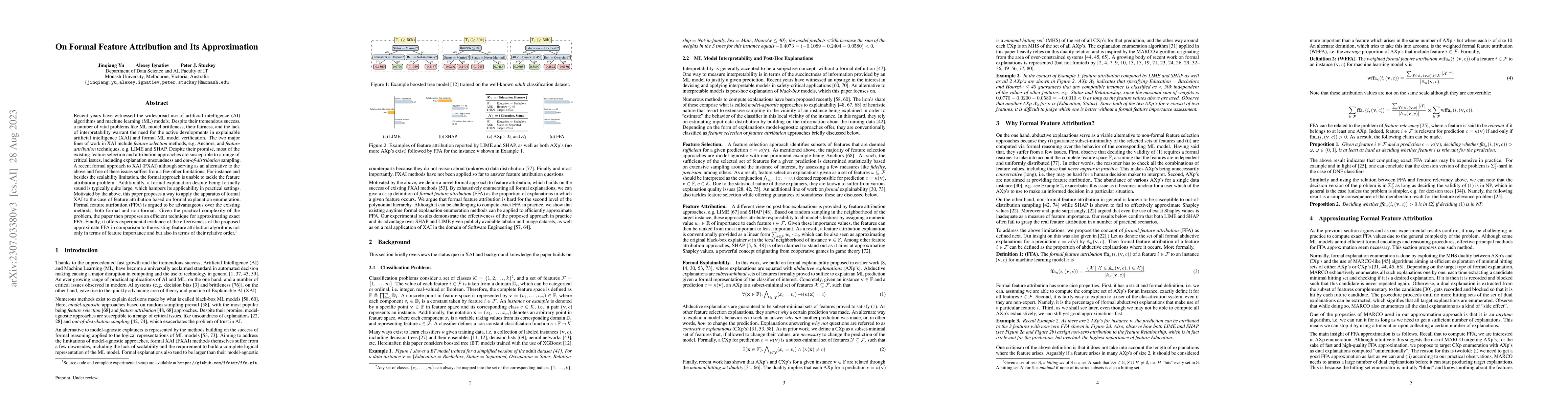 Thumbnail for On Formal Feature Attribution and Its Approximation