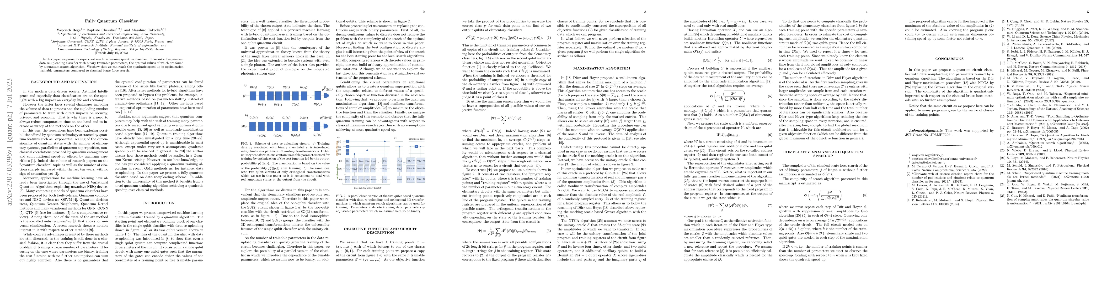 Thumbnail for Fully Quantum Classifier