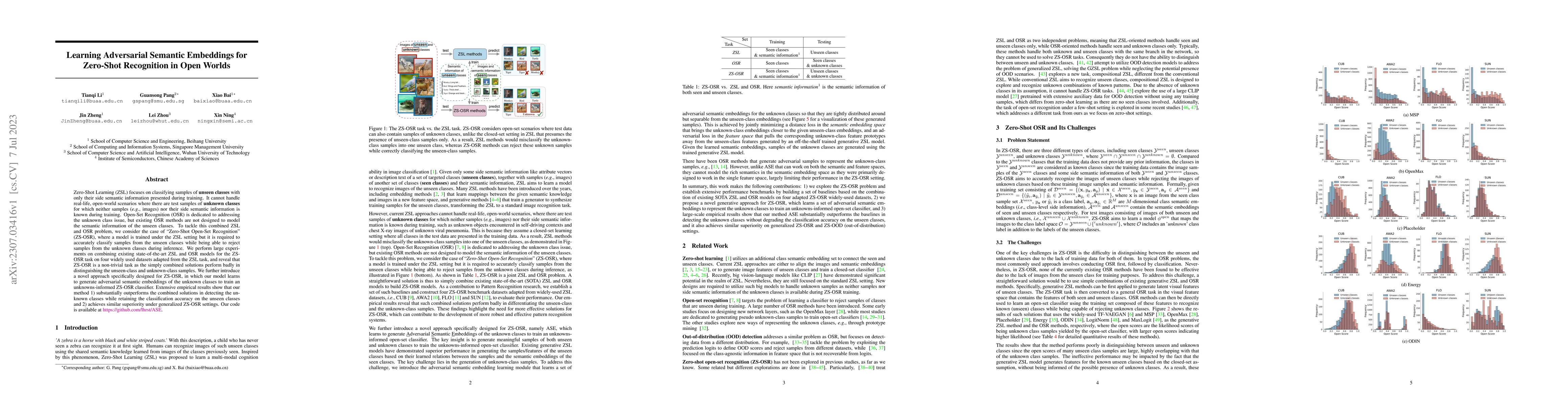 Thumbnail for Learning Adversarial Semantic Embeddings for Zero-Shot Recognition in
  Open Worlds
