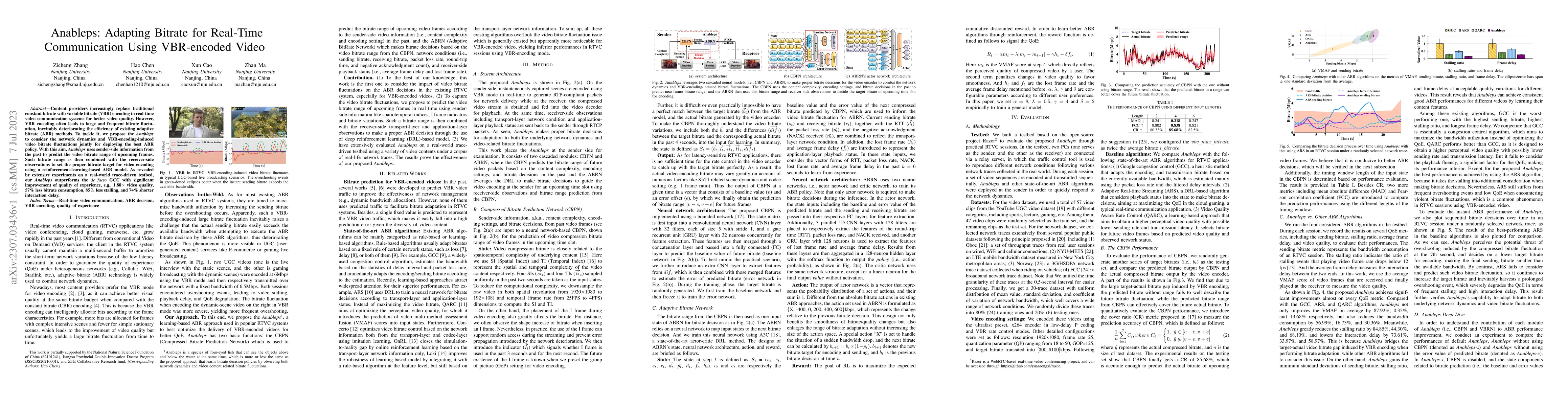 Thumbnail for Anableps: Adapting Bitrate for Real-Time Communication Using VBR-encoded
  Video