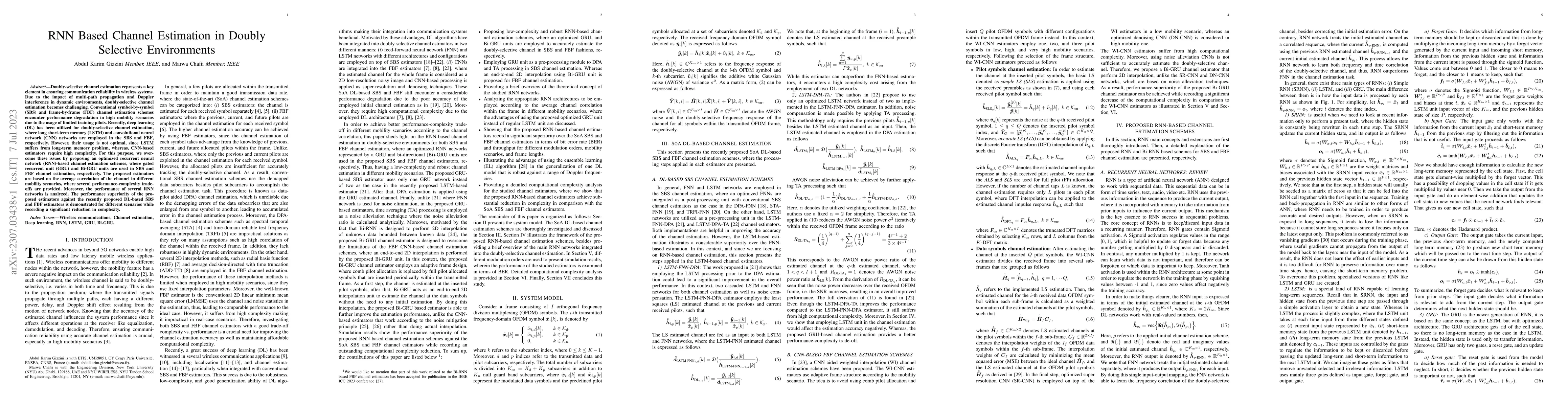 Thumbnail for RNN Based Channel Estimation in Doubly Selective Environments