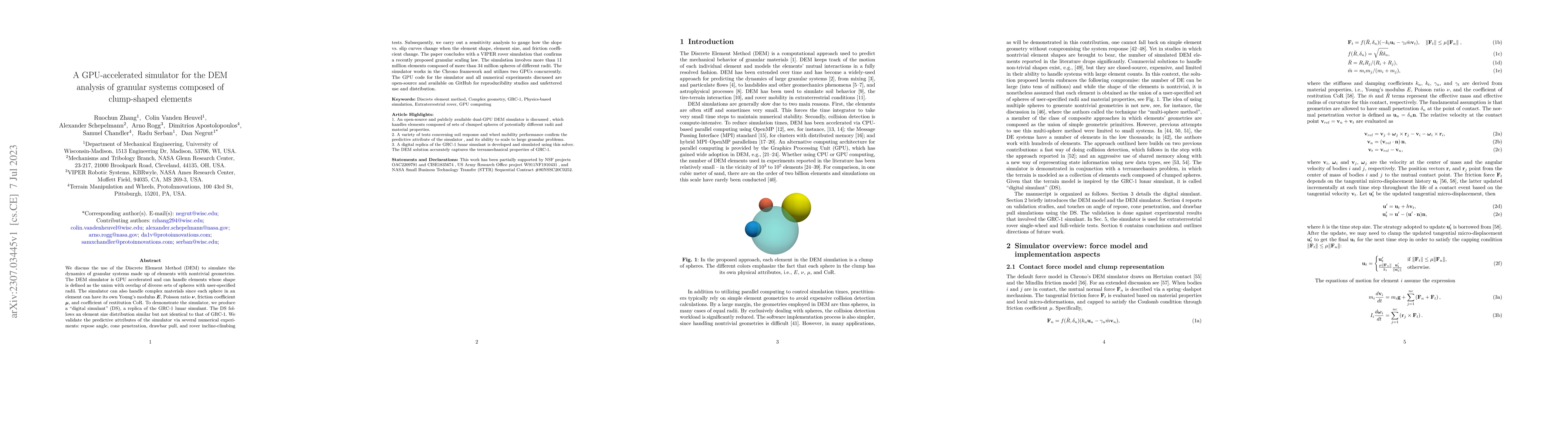 Thumbnail for A GPU-accelerated simulator for the DEM analysis of granular systems
  composed of clump-shaped elements
