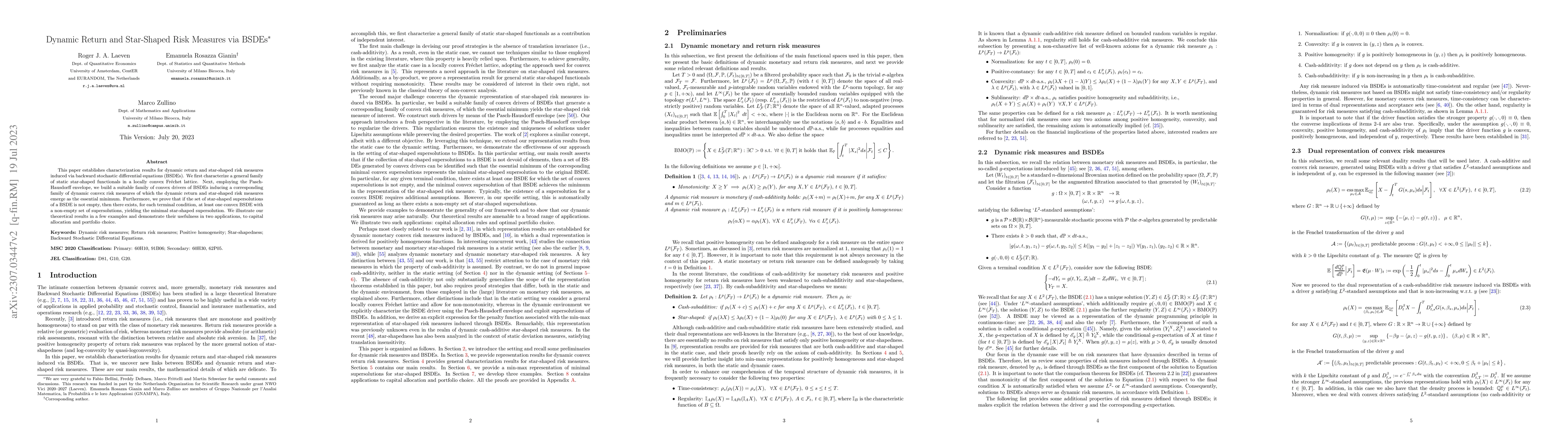 Thumbnail for Dynamic Return and Star-Shaped Risk Measures via BSDEs