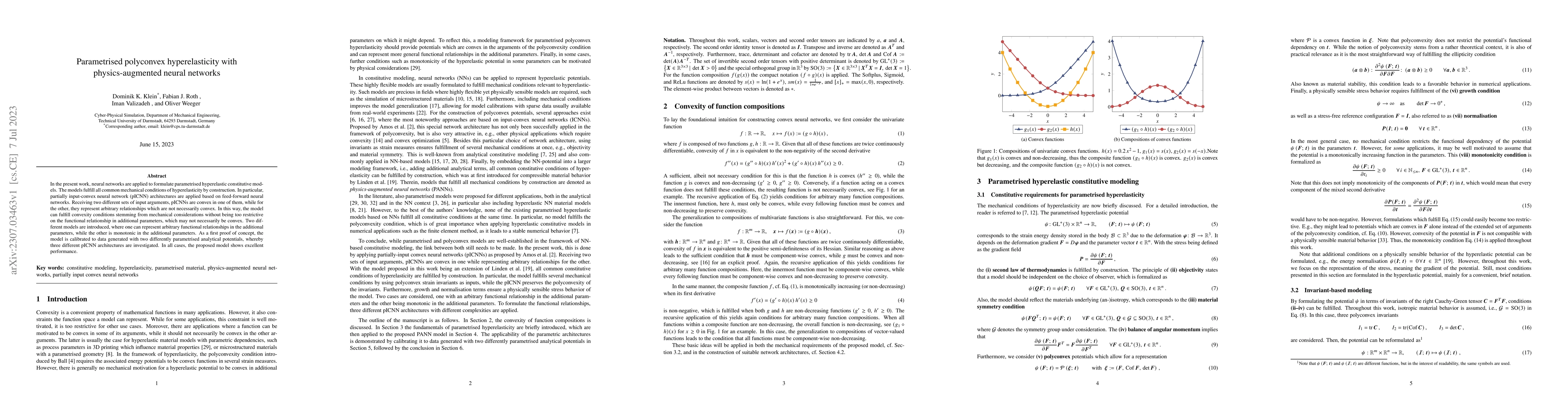 Thumbnail for Parametrised polyconvex hyperelasticity with physics-augmented neural
  networks