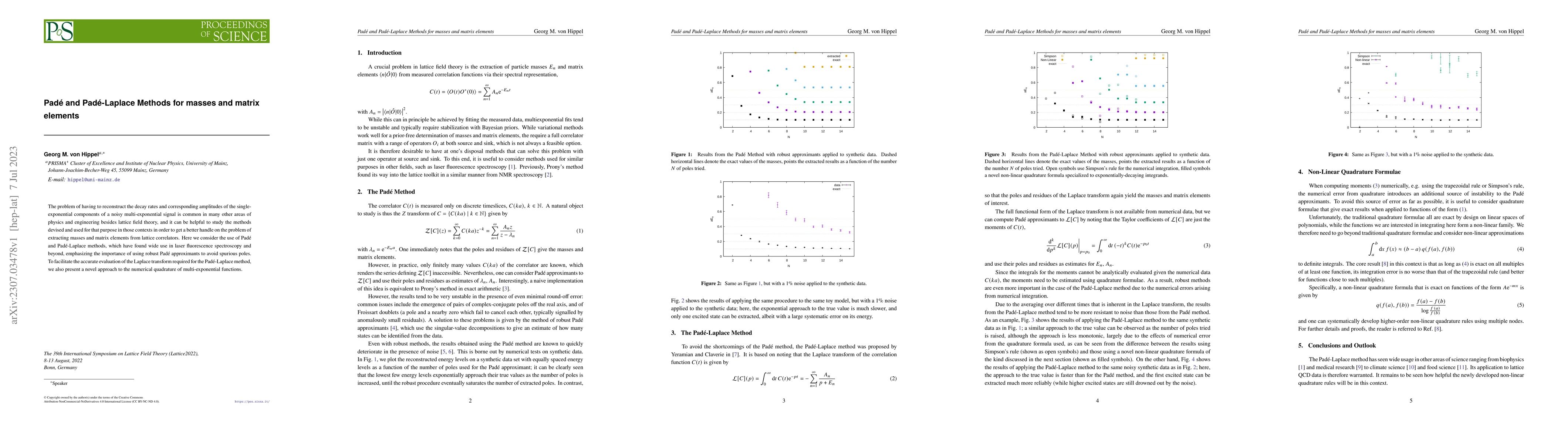 Thumbnail for Pad\'e and Pad\'e-Laplace Methods for masses and matrix elements