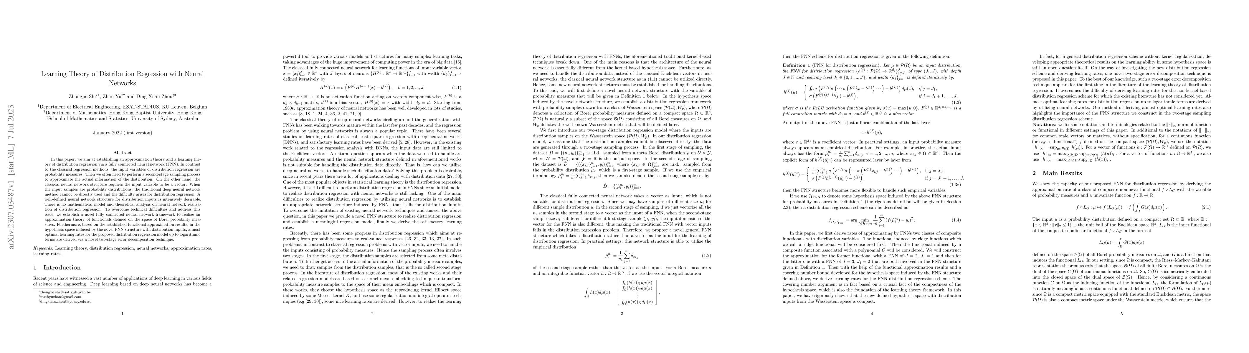 Thumbnail for Learning Theory of Distribution Regression with Neural Networks