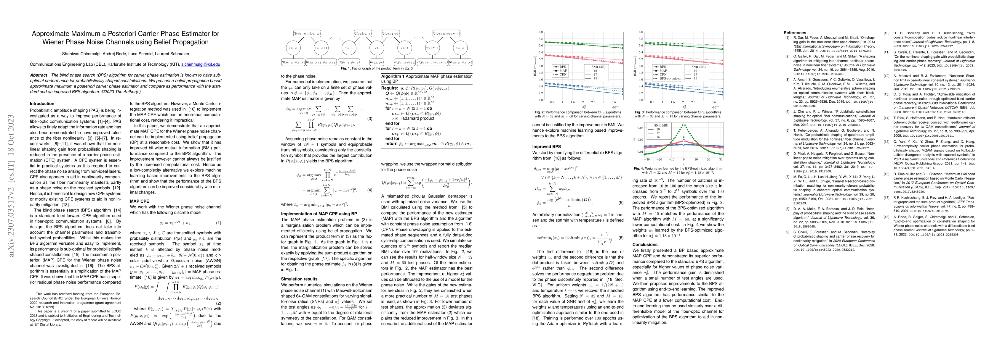 Thumbnail for Approximate Maximum a Posteriori Carrier Phase Estimator for Wiener
  Phase Noise Channels using Belief Propagation