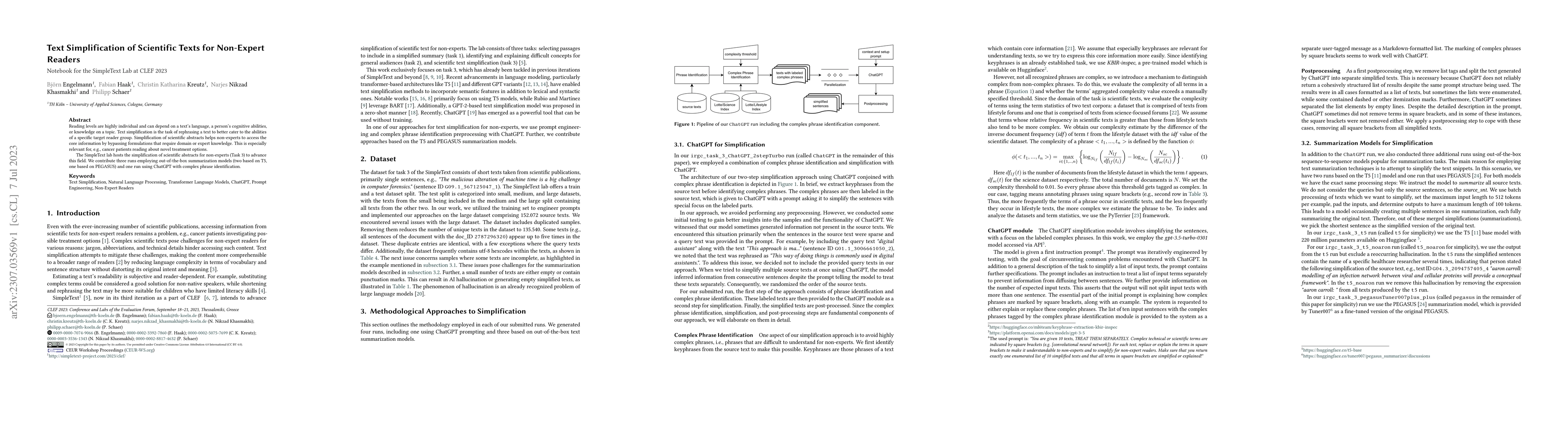 Thumbnail for Text Simplification of Scientific Texts for Non-Expert Readers