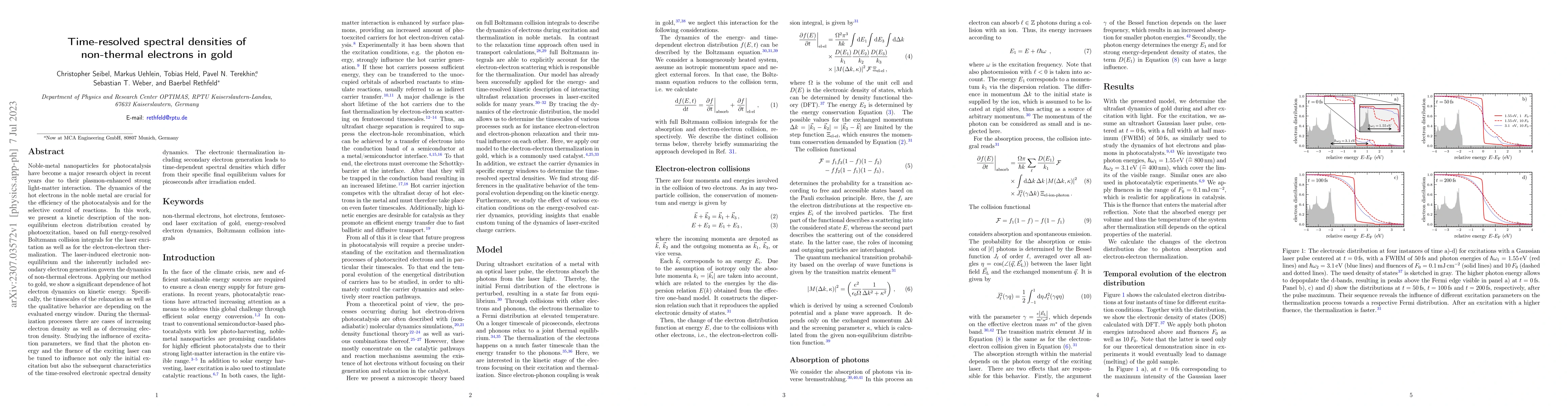 Thumbnail for Time-resolved spectral densities of non-thermal electrons in gold