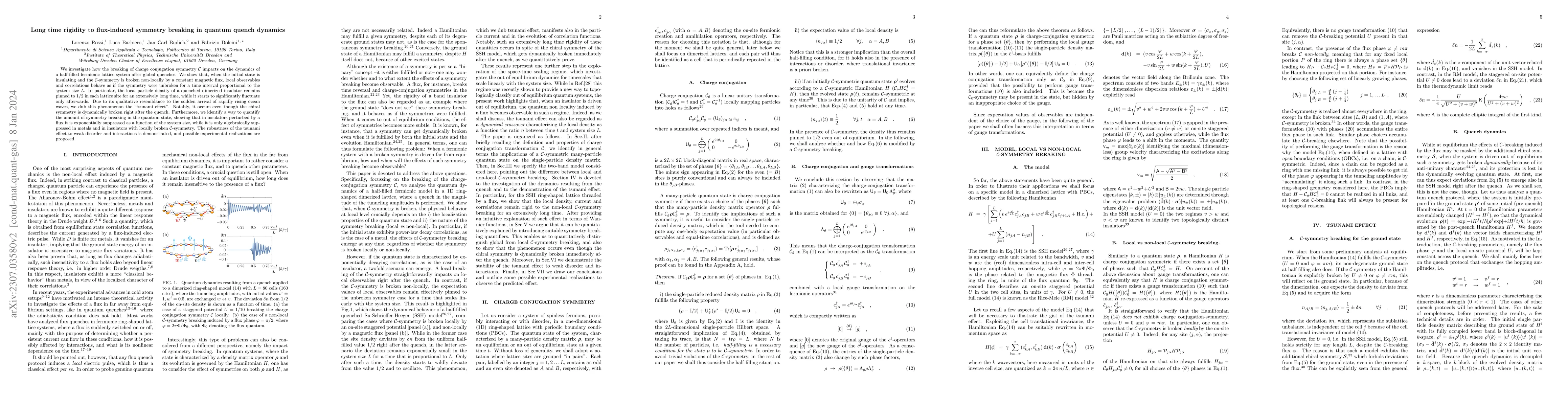 Thumbnail for Long time rigidity to flux-induced symmetry breaking in quantum quench
  dynamics