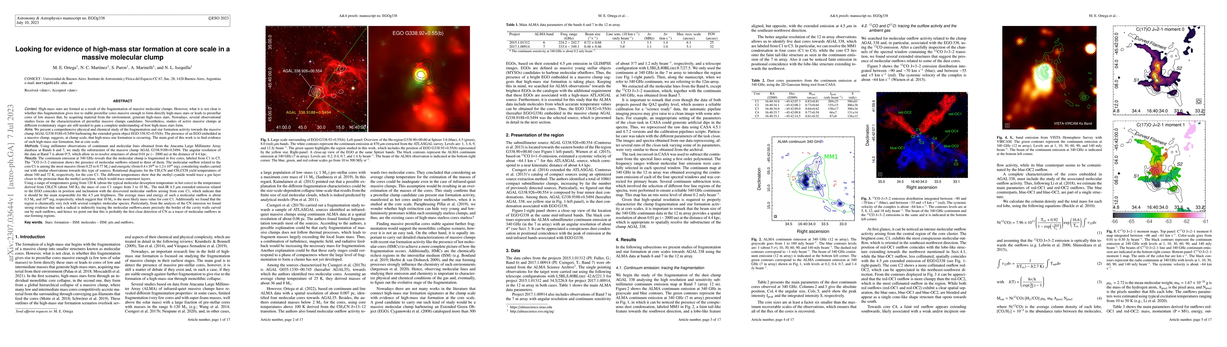 Thumbnail for Looking for evidence of high-mass star formation at core scale in a
  massive molecular clump