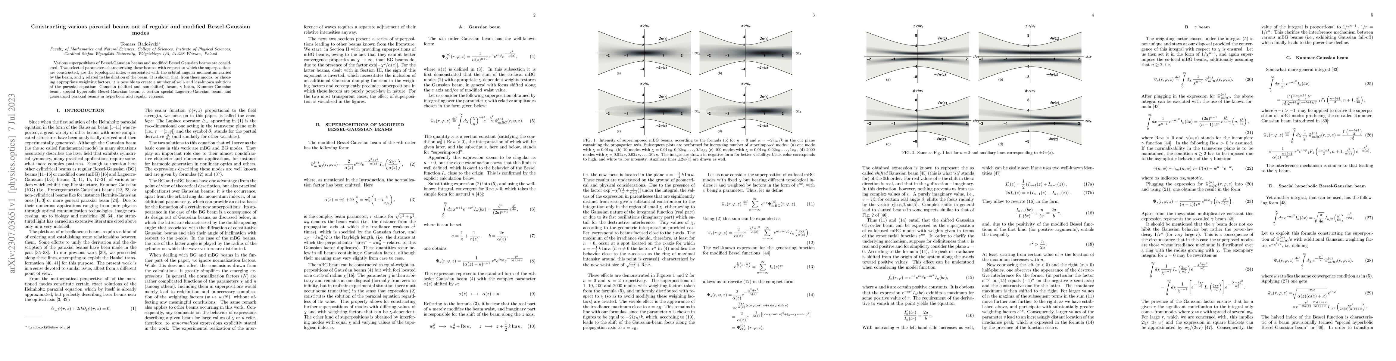 Thumbnail for Constructing various paraxial beams out of regular and modified
  Bessel-Gaussian modes