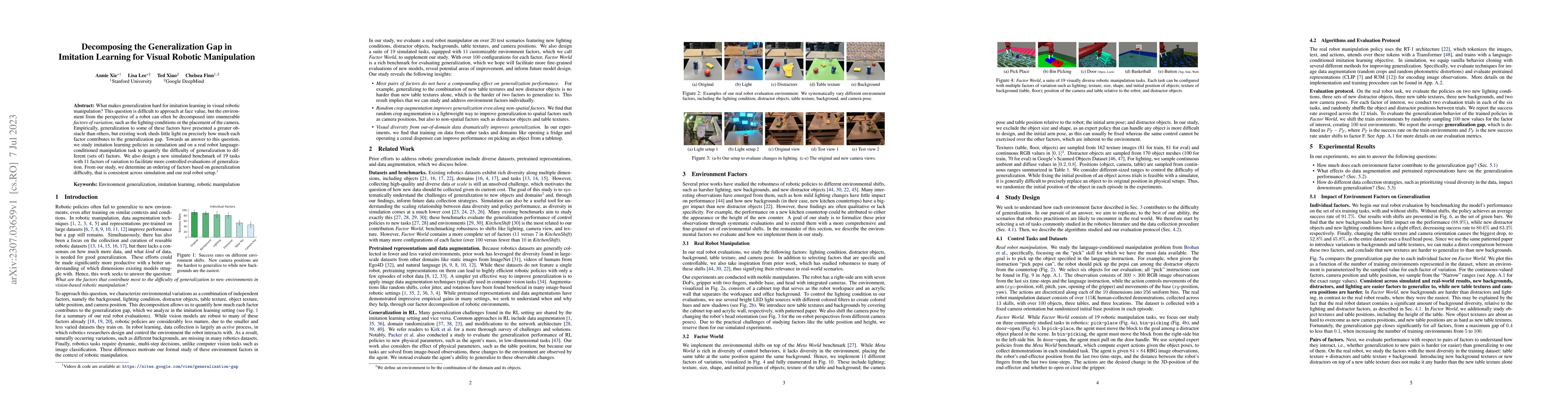 Thumbnail for Decomposing the Generalization Gap in Imitation Learning for Visual
  Robotic Manipulation