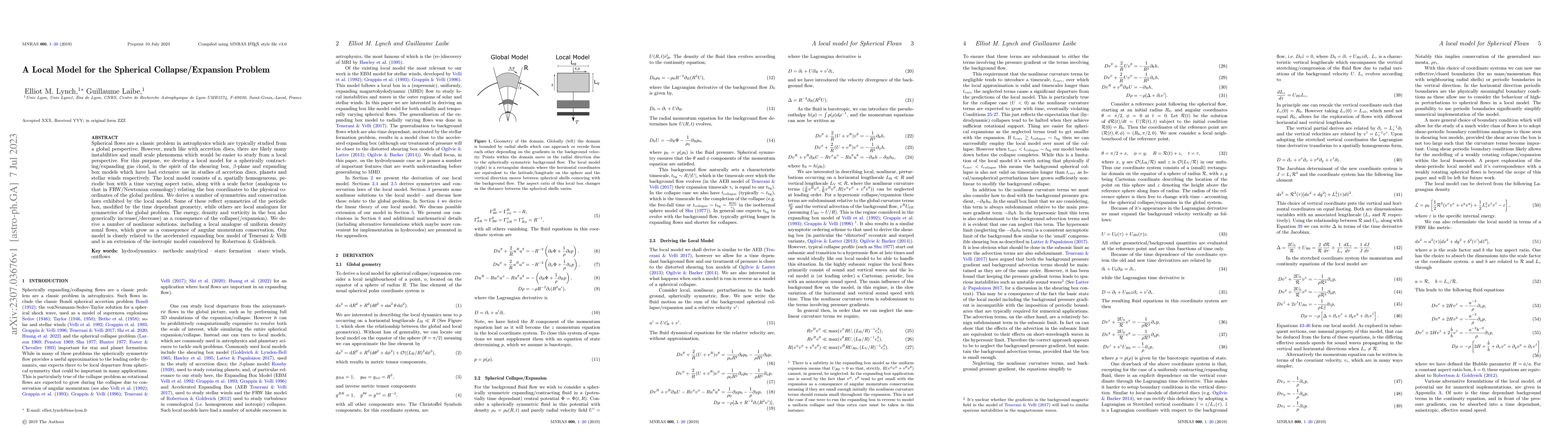 Thumbnail for A Local Model for the Spherical Collapse/Expansion Problem