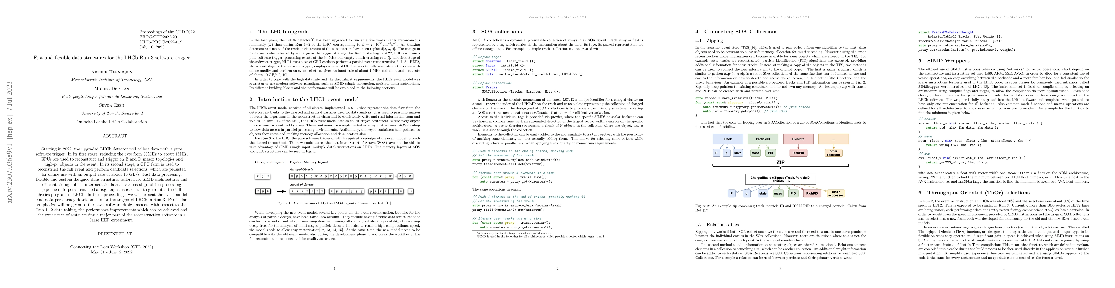 Thumbnail for Fast and flexible data structures for the LHCb Run 3 software trigger