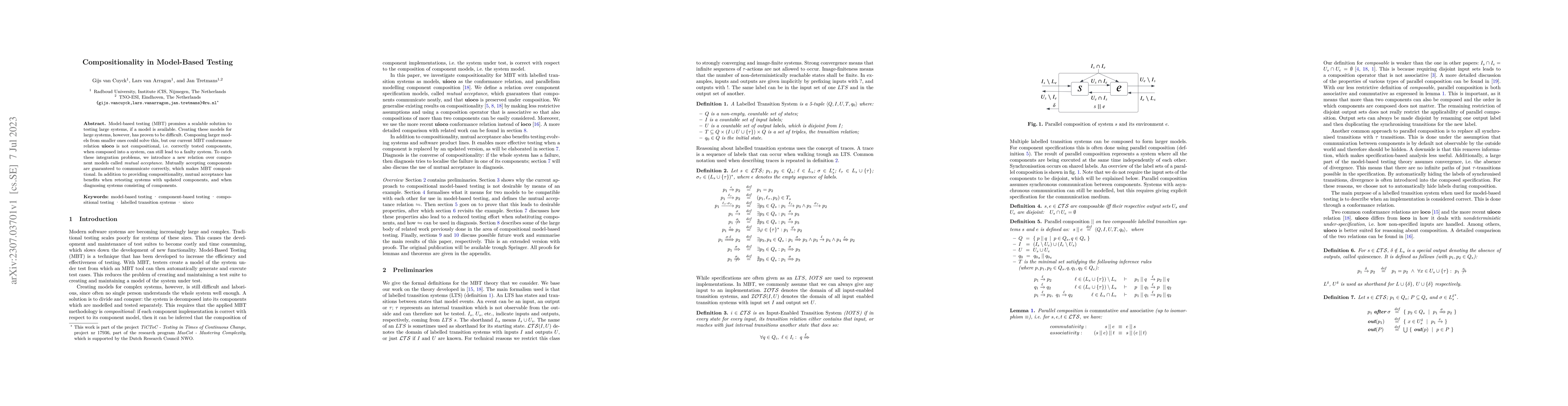 Thumbnail for Compositionality in Model-Based Testing
