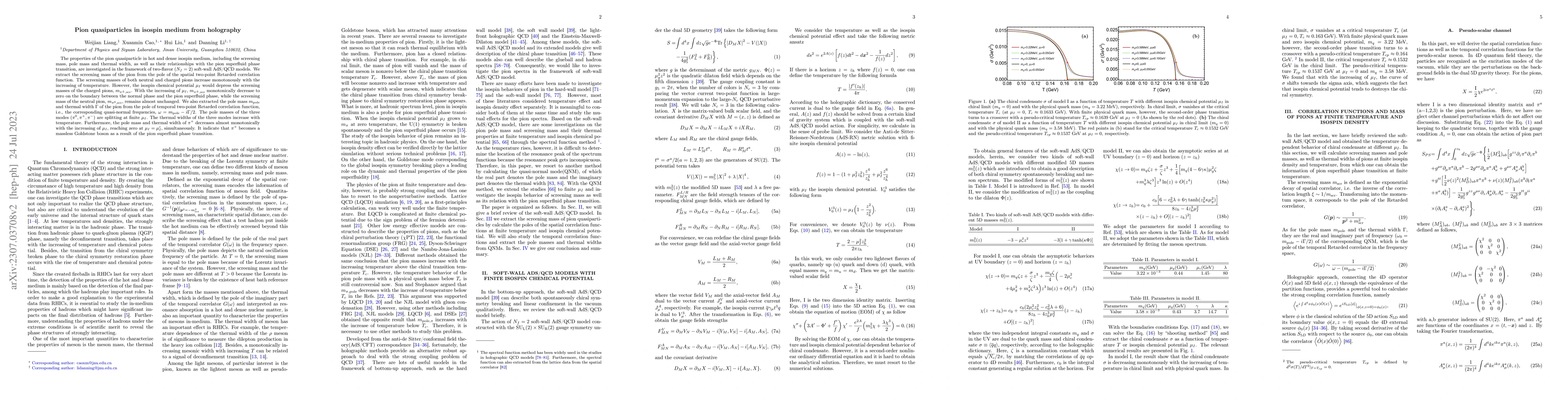 Thumbnail for Pion quasiparticles in isospin medium from holography