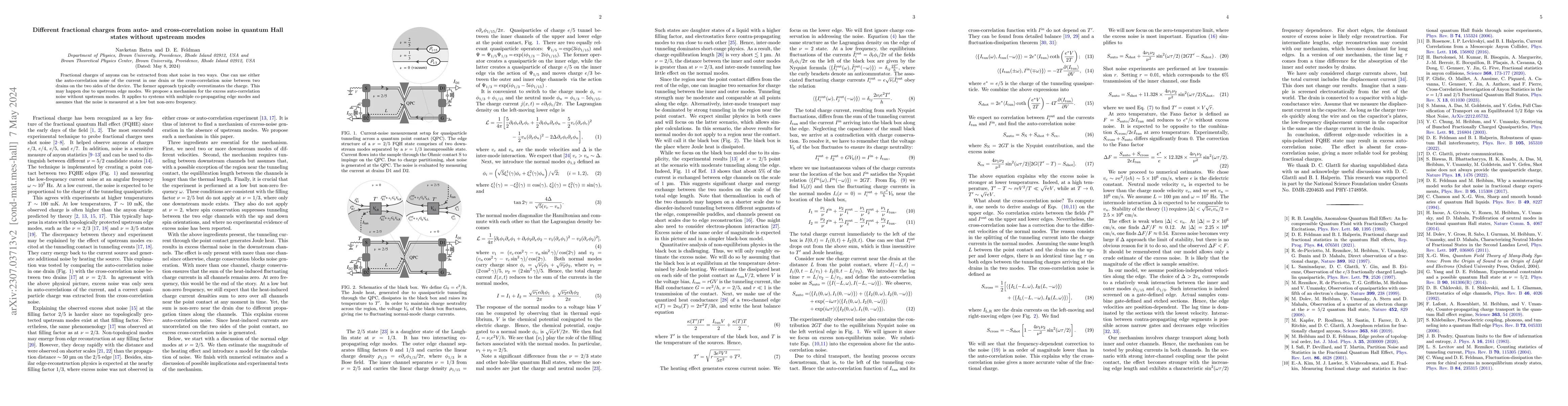 Thumbnail for Different fractional charges from auto- and cross-correlation noise in
  quantum Hall states without upstream modes
