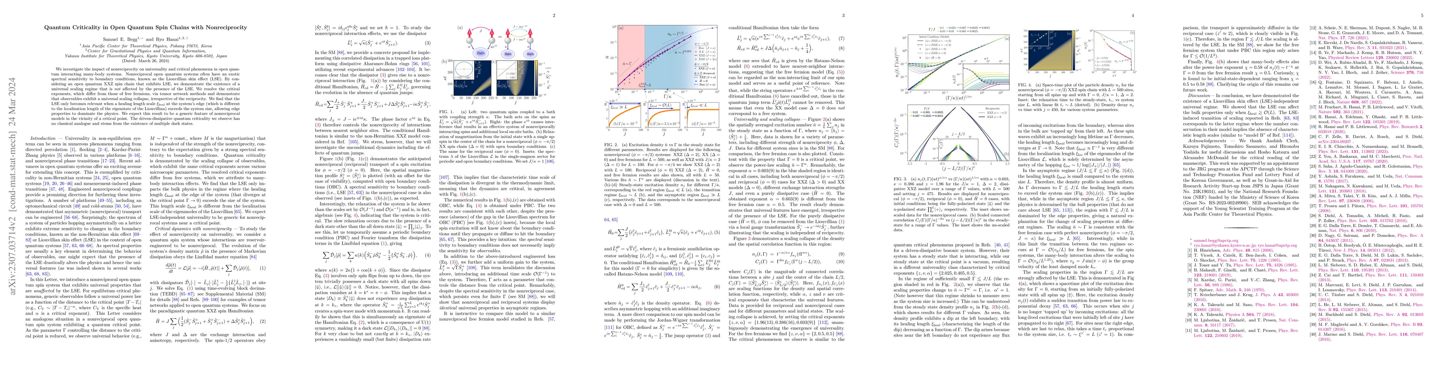 Thumbnail for Quantum Criticality in Open Quantum Spin Chains with Nonreciprocity