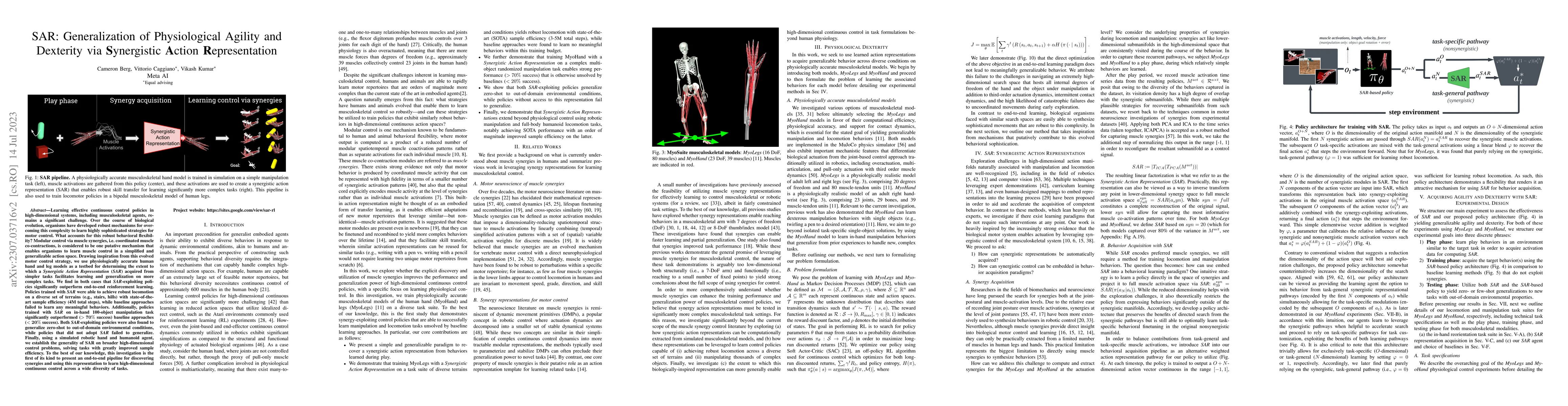 Thumbnail for SAR: Generalization of Physiological Agility and Dexterity via
  Synergistic Action Representation