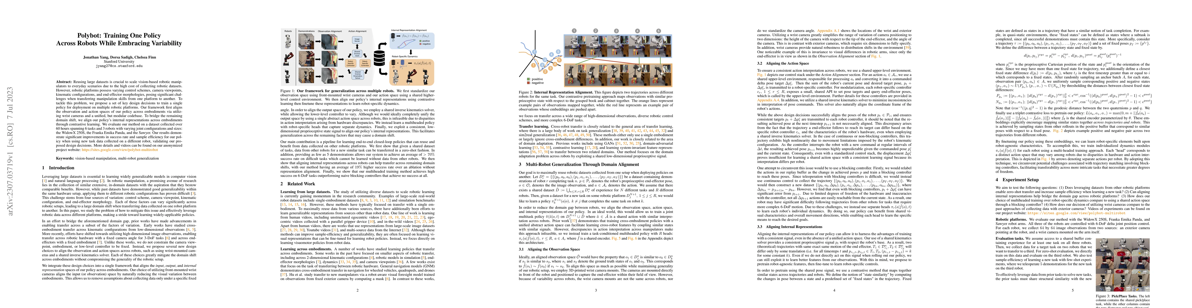 Thumbnail for Polybot: Training One Policy Across Robots While Embracing Variability