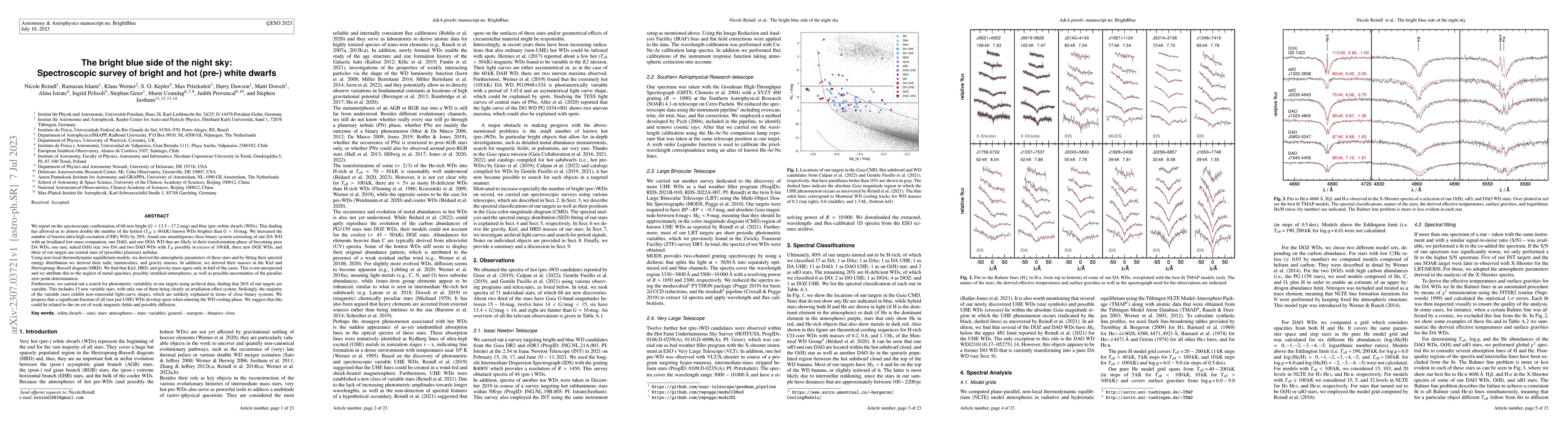 Thumbnail for The bright blue side of the night sky: Spectroscopic survey of bright
  and hot (pre-) white dwarfs