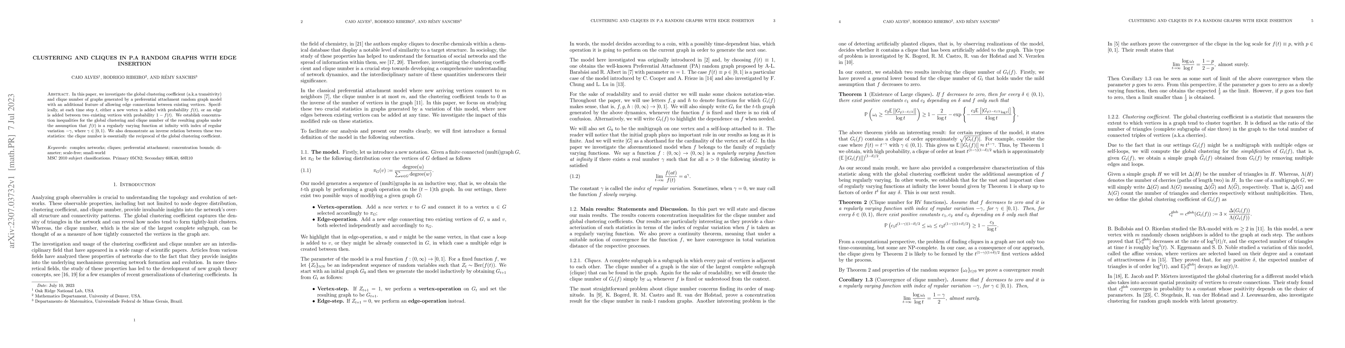 Thumbnail for Clustering and Cliques in P.A random graphs with edge insertion