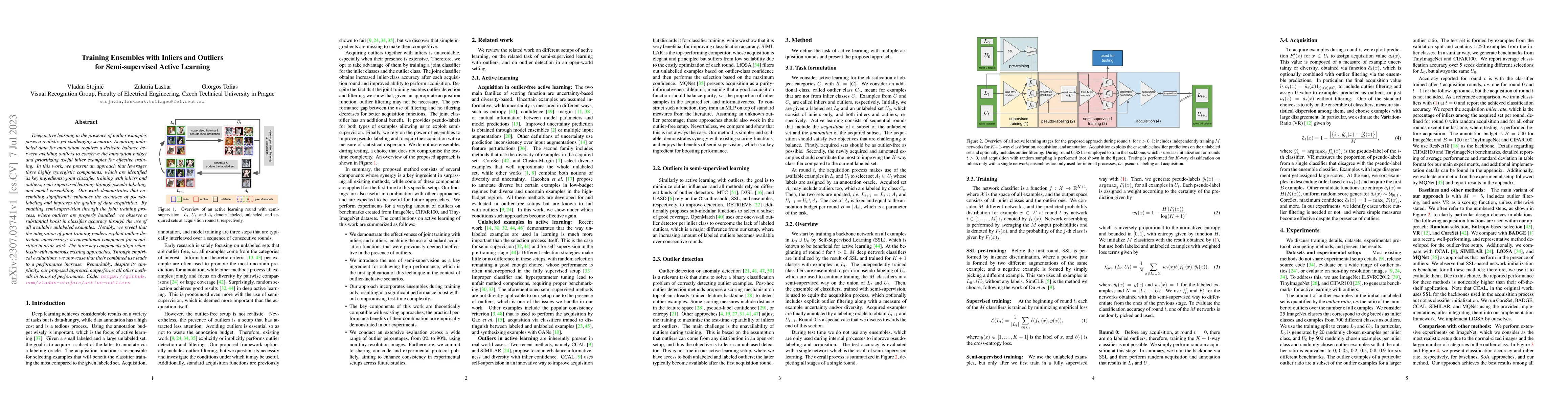 Thumbnail for Training Ensembles with Inliers and Outliers for Semi-supervised Active
  Learning