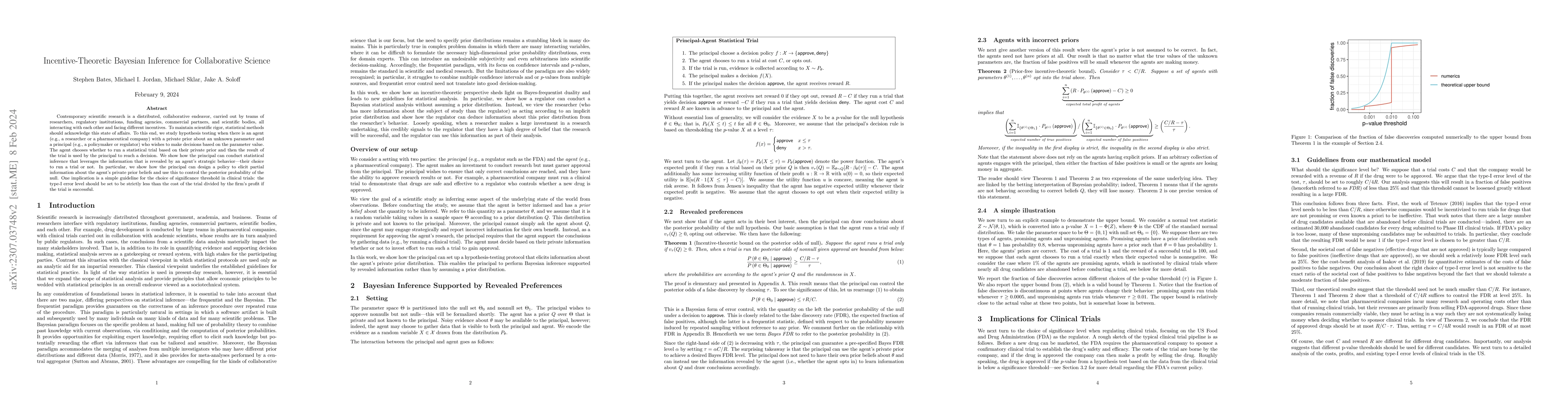 Thumbnail for Incentive-Theoretic Bayesian Inference for Collaborative Science