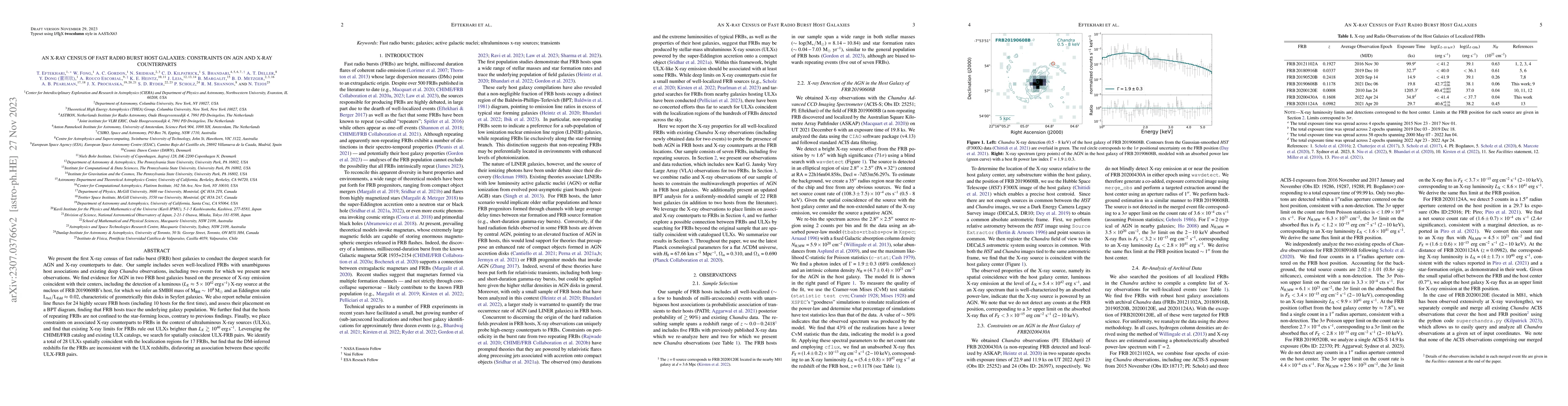 Thumbnail for An X-ray Census of Fast Radio Burst Host Galaxies: Constraints on AGN
  and X-ray Counterparts
