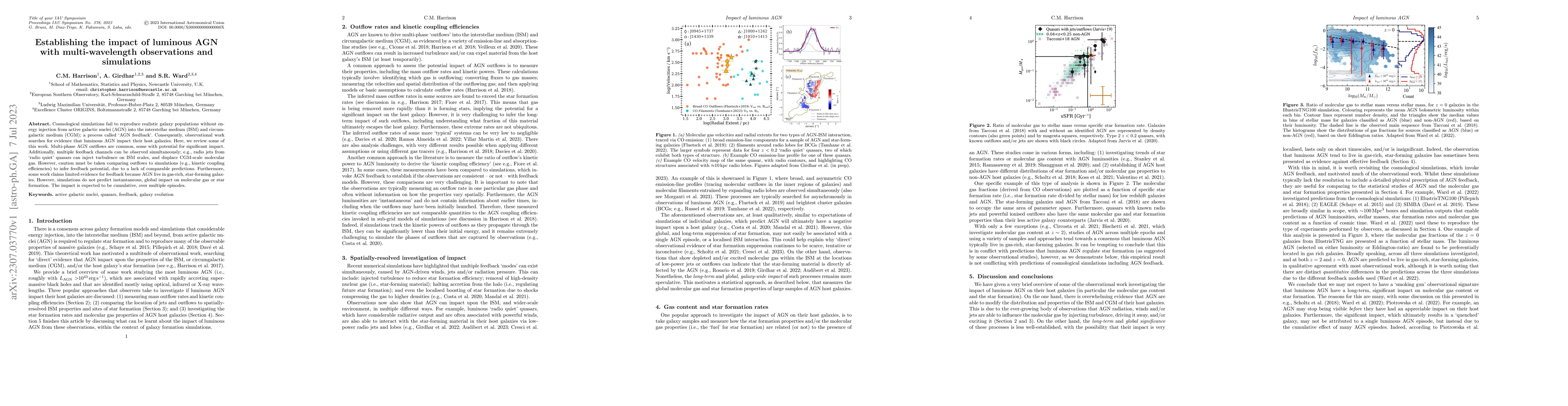 Thumbnail for Establishing the impact of luminous AGN with multi-wavelength
  observations and simulations