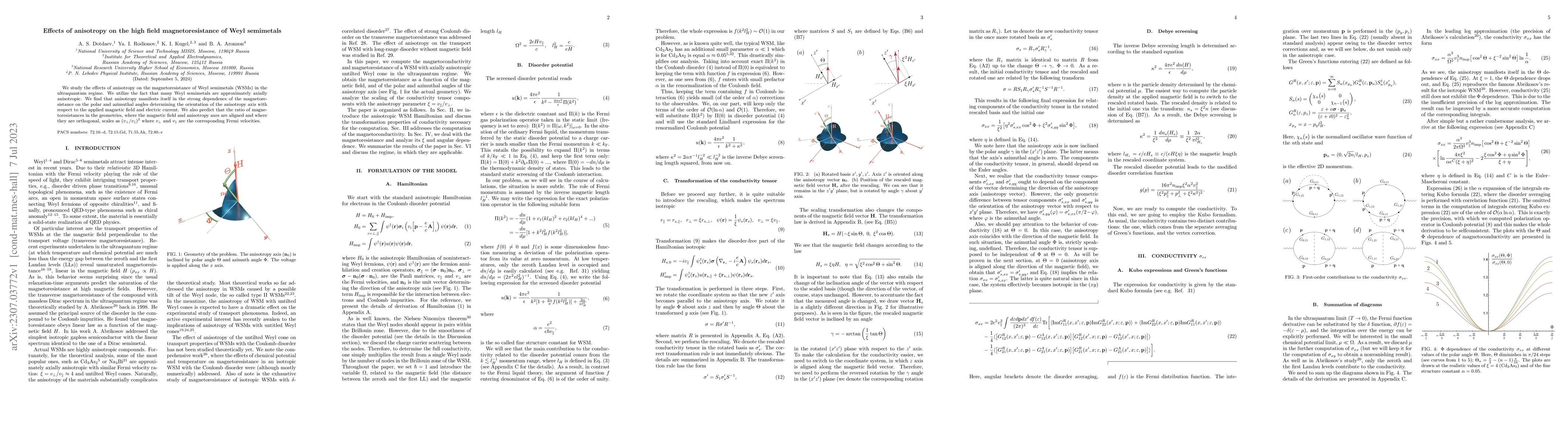 Thumbnail for Effects of anisotropy on the high field magnetoresistance of Weyl
  semimetals