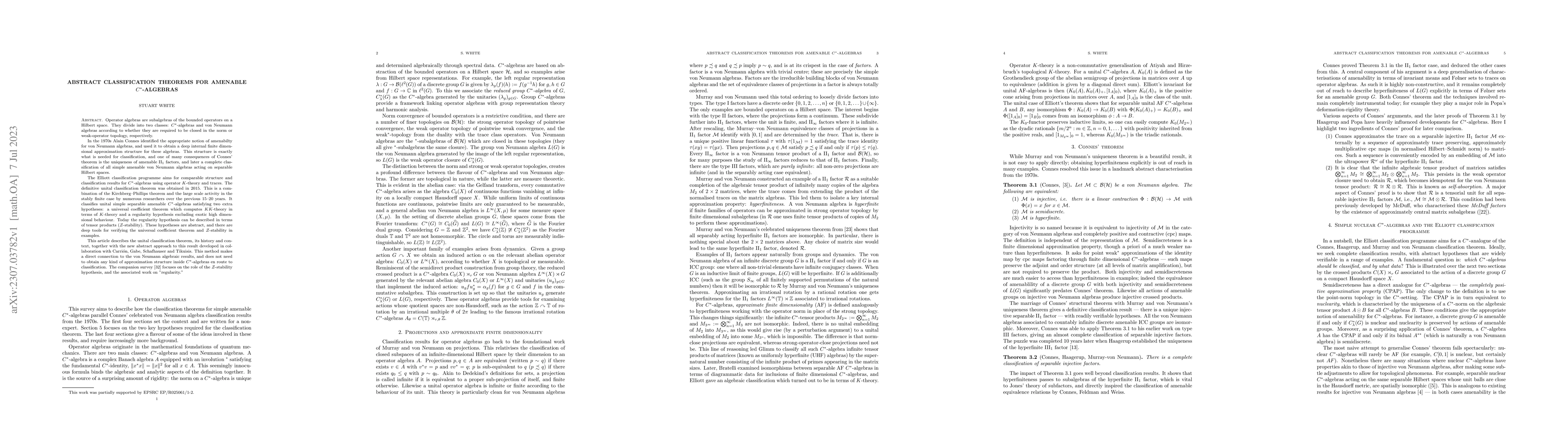 Thumbnail for Abstract classification theorems for amenable C*-algebras