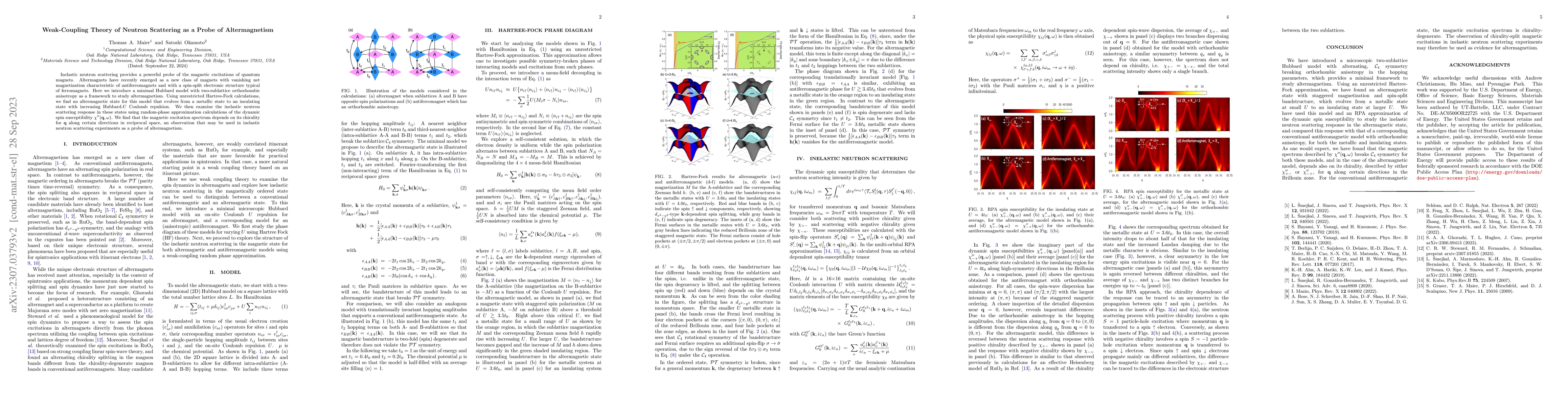 Thumbnail for Weak-Coupling Theory of Neutron Scattering as a Probe of Altermagnetism