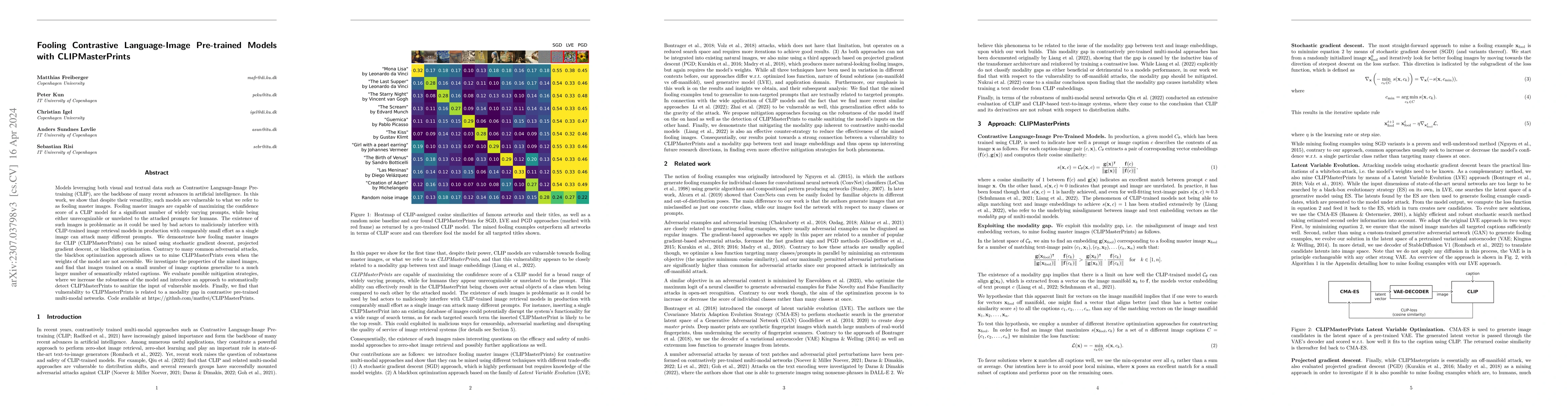 Thumbnail for Fooling Contrastive Language-Image Pre-trained Models with
  CLIPMasterPrints