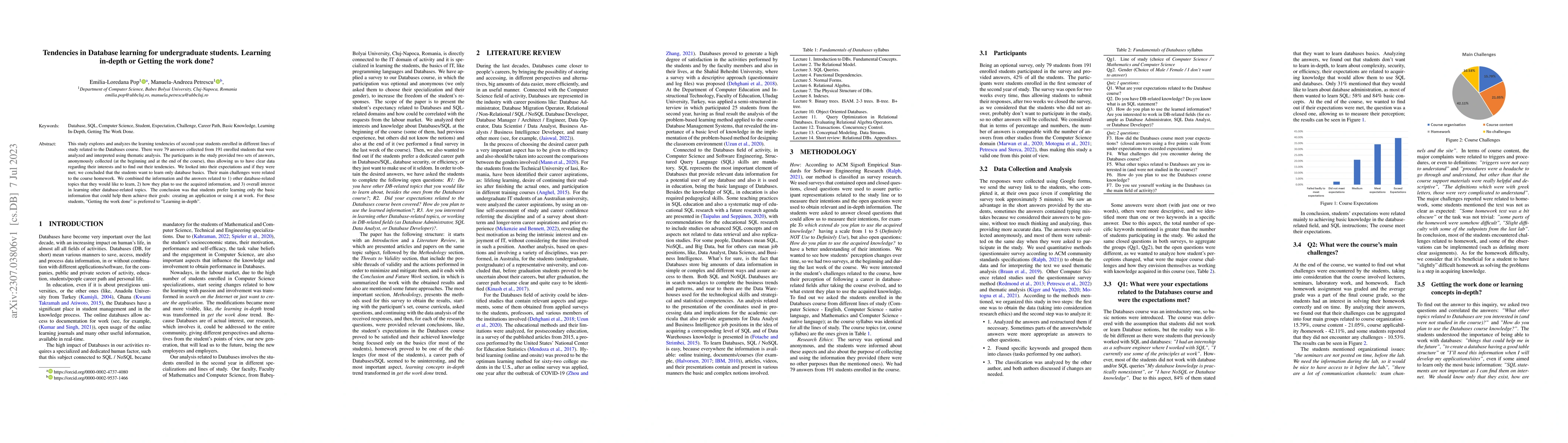 Thumbnail for Tendencies in Database Learning for Undergraduate Students: Learning
  In-Depth or Getting the Work Done?