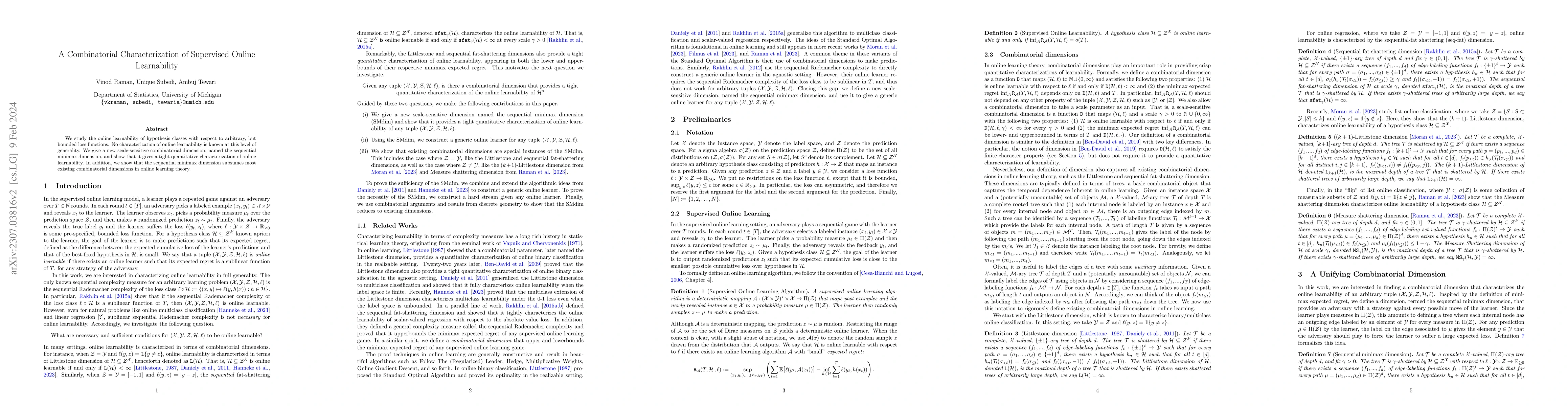 Thumbnail for A Combinatorial Characterization of Supervised Online Learnability