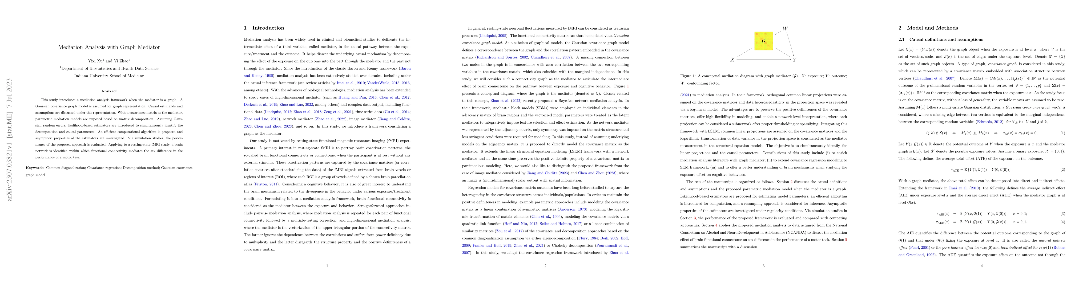 Thumbnail for Mediation Analysis with Graph Mediator