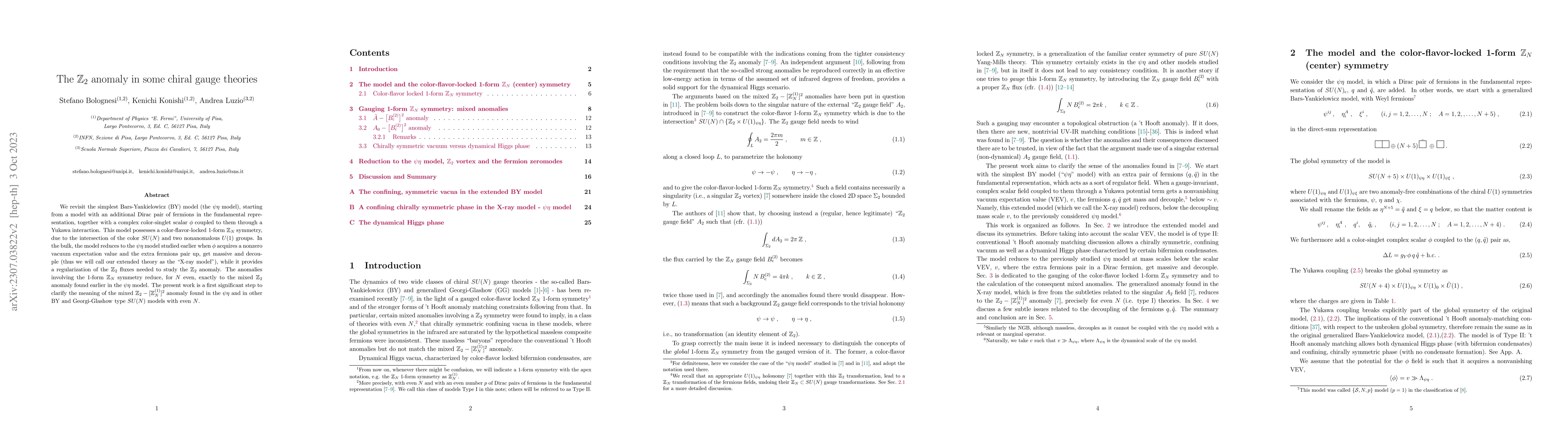 Thumbnail for The ${\Bbb Z}_2$ anomaly in some chiral gauge theories