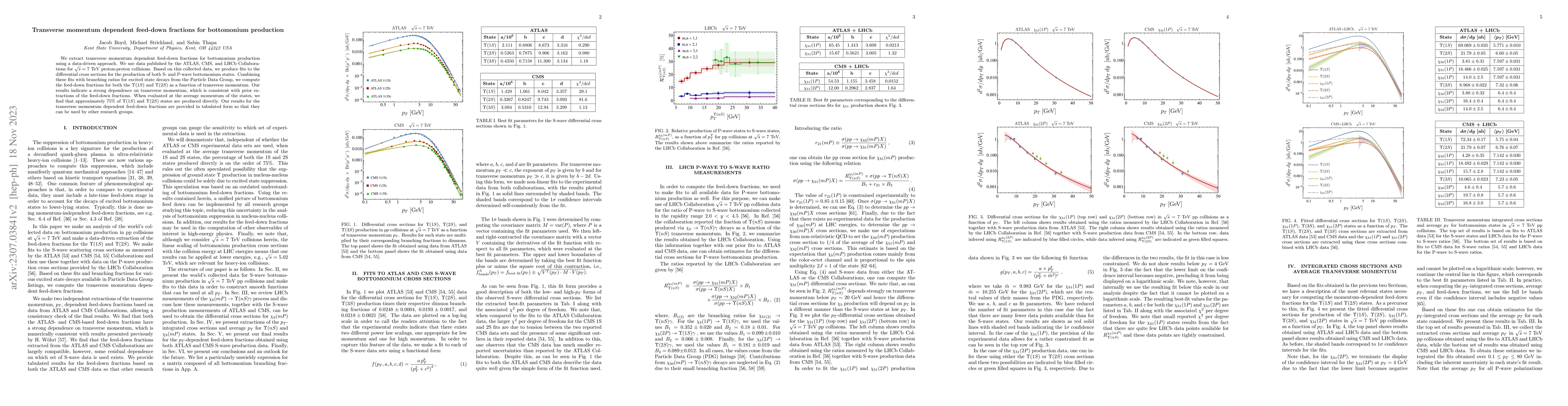 Thumbnail for Transverse momentum dependent feed-down fractions for bottomonium
  production