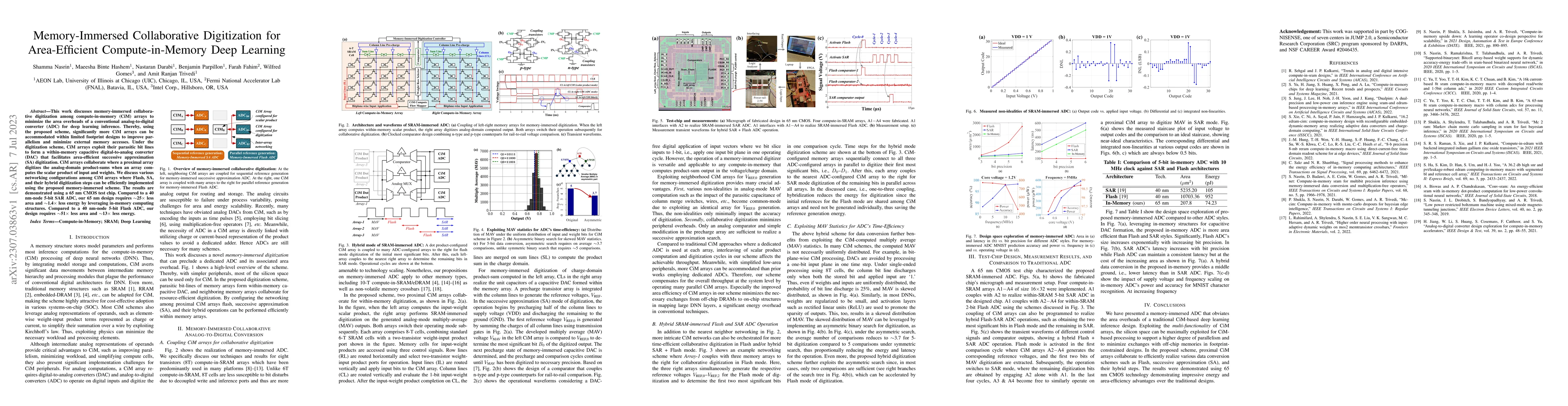 Thumbnail for Memory-Immersed Collaborative Digitization for Area-Efficient
  Compute-in-Memory Deep Learning