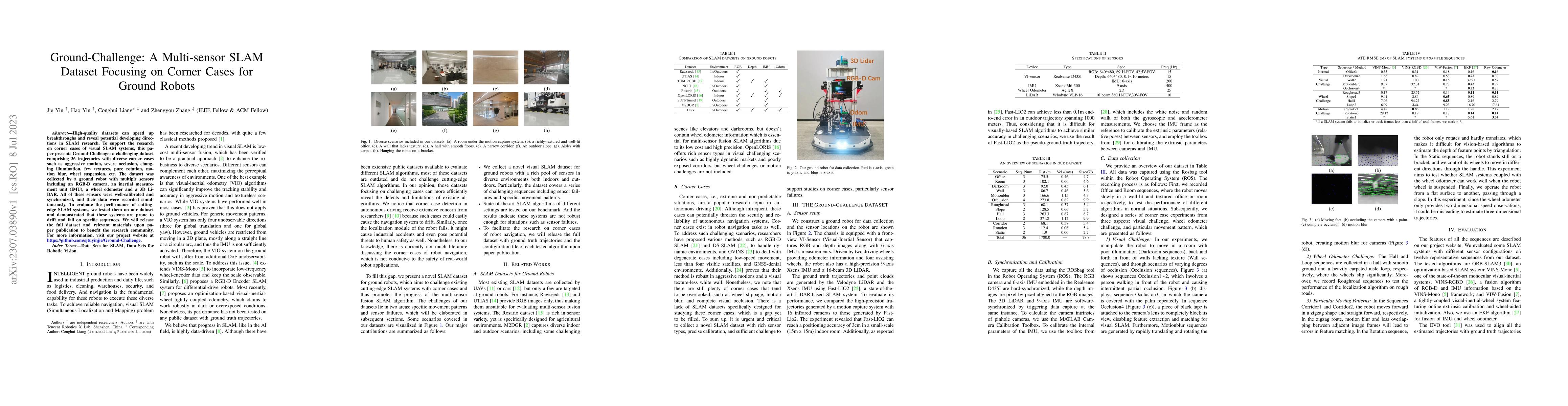 Thumbnail for Ground-Challenge: A Multi-sensor SLAM Dataset Focusing on Corner Cases
  for Ground Robots